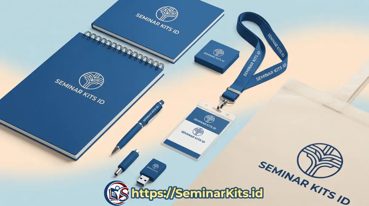 Komponen Standar Seminar Kit Notebook Hardcover Pulpen Metal dan Lanyard Id Card